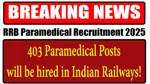 RRB Paramedical Recruitment 2025